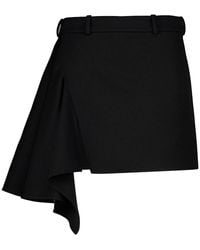 Givenchy - Wool Mini Skirt With Slit - Lyst