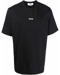 MSGM - Cotton T-Shirt With Front Printed Logo - Lyst