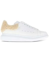 McQueen - Oversized Sneakers In White Leather With Shearling - Lyst