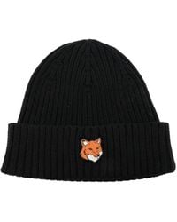 Maison Kitsuné - Fox Head Cotton Beanie - Lyst