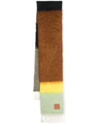 Loewe - Brand-patch Striped-pattern Wool-blend Scarf - Lyst