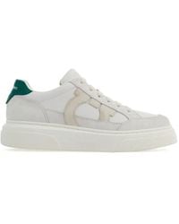 Ferragamo - Cassina Gancini Outline Low-Top Sneakers - Lyst
