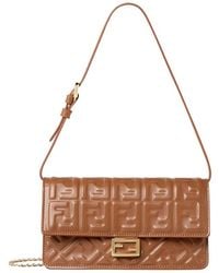 Fendi - Wallet On Chain Baguette In Nappa With Ff Pattern - Lyst