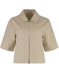 Fendi - Ff Chambray Denim Cropped Jacket - Lyst