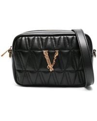 Versace - Virtus Leather Cross Body Bag - Lyst