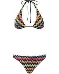Missoni - Bikini In Lamé Viscose With Micro Zigzag Pattern - Lyst