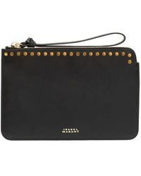 Isabel Marant - Leather Zip Clutch Bag - Lyst