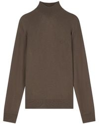 Giorgio Armani - Slim Sweater In Virgin Wool With Stockinette Stitch - Lyst