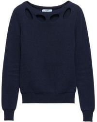 Prada - Cotton Boat-Neck Sweater - Lyst