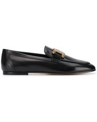 Tod's - Loafers In Leather With Chain Detail - Lyst