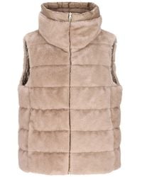 Herno - Faux Fur Padded Sleveless Jacket - Lyst
