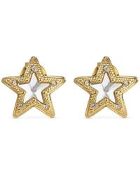 Jimmy Choo - Finish Metal Jc Star Stud Earrings With Swarovski Crystals - Lyst