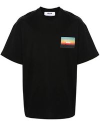 MSGM - Sunset Print T-Shirt - Lyst