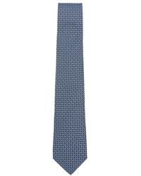 Ferragamo - Gancini Square Print Silk Tie - Lyst
