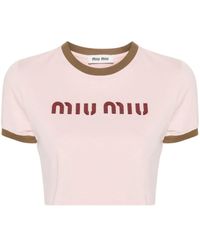Miu Miu - Crop T-shirt - Lyst
