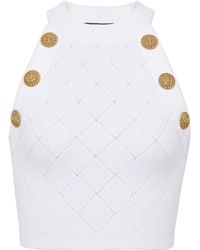 Balmain - Knitted Cropped Top - Lyst