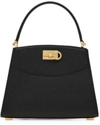 Ferragamo - Xs Gancini Grained Leather Top-Handle Bag - Lyst