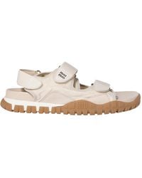 Miu Miu - Tyre Sandals In Technical Fabric And Suede - Lyst