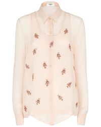 Fendi - Silk Georgette Top - Lyst