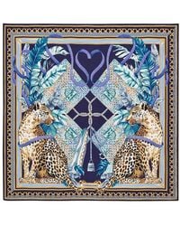 Ferragamo - Silk Scarf With Wild Animal Print - Lyst