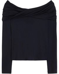 Max Mara - Wool Off-The-Shoulder Draped Top - Lyst