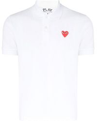 COMME DES GARÇONS PLAY - Heart Cotton Polo Shirt - Lyst