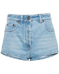 Prada - Denim Mini Shorts - Lyst