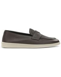 Prada - Grained Leather Loafers - Lyst