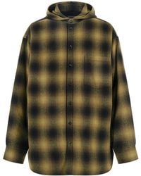 Balenciaga - Check Wool Shirt Jacket With Hood - Lyst