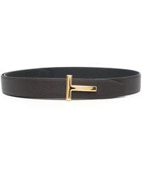 Tom Ford - Soft Grain Leather Reversible T Belt 30 Mm - Lyst