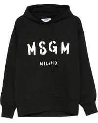 MSGM - Relaxed-Fit Hooded Sweatshirt - Lyst