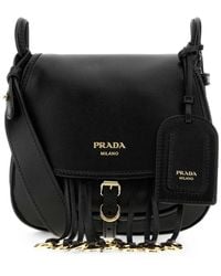 Prada - Crossbody Satchel Bag With Fringes - Lyst
