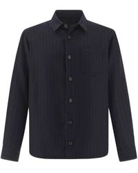 Paul & Shark - Pinstriped Wool Overshirt - Lyst