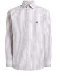 Etro - Shirt Logo Rome With Striped Print - Lyst