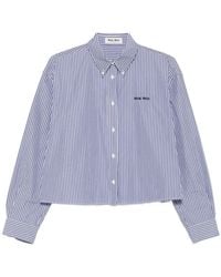 Miu Miu - Micro Pinstripe Poplin Shirt - Lyst
