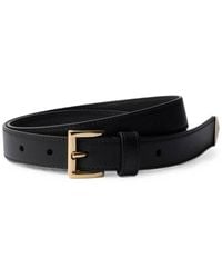 Prada - Slim Leather Belt With Logo - Lyst