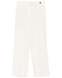 Brunello Cucinelli - Viscose And Linen Fluid Twill Cigarette Trousers With Monili - Lyst