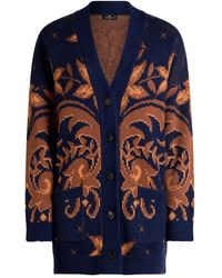 Etro - Jacquard Wool Cardigan - Lyst