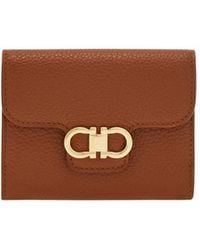 Ferragamo - Compact Gancini Wallet In Nappa Leather - Lyst