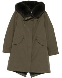 Yves Salomon - Fur Hood Long Parka - Lyst