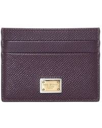 Dolce & Gabbana - Dolce & Gabbana Dauphine Calfskin Card Holder With Branded Plate - Lyst