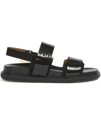 Marni - Fussbett Double-Strap Leather Sandals Shoes - Lyst
