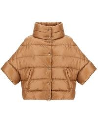 Herno - Down Jacket With Three-Quarter Sleeves And Knit Sleeves - Lyst