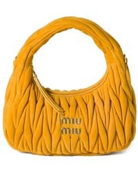Miu Miu - Small Wander Matelassé Suede Bag - Lyst