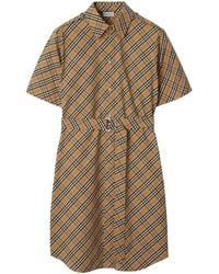 Burberry Kelsy Cotton-poplin Dress in Brown | Lyst