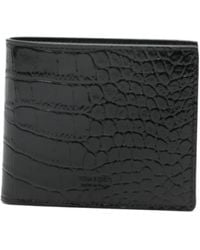 Tom Ford - Crocodile Print Leather Bi-Fold Wallet - Lyst