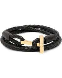 Tom Ford - Leather Bracelet With T-Plate - Lyst