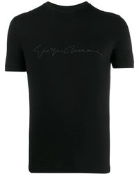 Giorgio Armani - Asv Stretch-Viscose T-Shirt With Signature Logo - Lyst