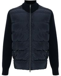 Herno - Nylon And Wool Padded Cardigan - Lyst