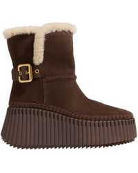 Chloé - Nama Suede Ankle Boots With Shearling Lining - Lyst